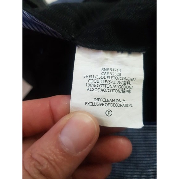 Armani Exchange Mens Pants Size 36 Striped Railroad Pockets Blue Dress Straight - Picture 10 of 14